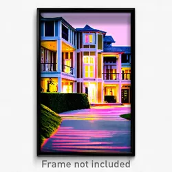 Pixel Art Poster - Striped Estate (8 Bit Psychedelic Trippy Video Game Print)