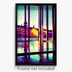 Pixel Art Poster - Reflecting Copenhagen (8 Bit Psychedelic Video Game Print)