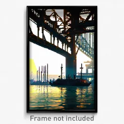 Pixel Art Poster - Treasured Port (8 Bit Psychedelic Trippy Video Game Print)