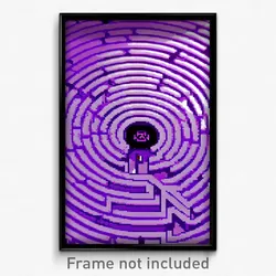 Pixel Art Poster - Purple Labyrinth (8 Bit Psychedelic Trippy Video Game Print)