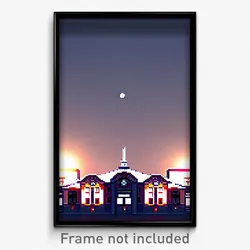 Pixel Art Poster - Drab College (8 Bit Psychedelic Trippy Video Game Print)