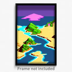 Pixel Art Poster - Fancy Archipelago (8 Bit Psychedelic Trippy Video Game Print)