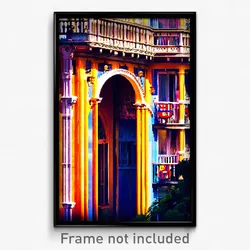 Pixel Art Poster - Velvety Barcelona (8 Bit Psychedelic Trippy Video Game Print)