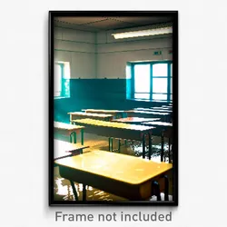 Pixel Art Poster - Damp Classroom (8 Bit Psychedelic Trippy Video Game Print)