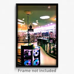 Pixel Art Poster - Oval Vinyl Store (8 Bit Psychedelic Trippy Video Game Print)