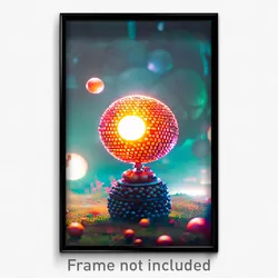 Pixel Art Poster - Spherical Ego Exploration (8 Bit Video Game Print)