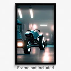 Pixel Art Poster - Gloomy Wheels (8 Bit Psychedelic Trippy Video Game Print)