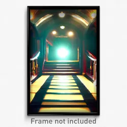 Pixel Art Poster - Stained Landing (8 Bit Psychedelic Trippy Video Game Print)
