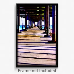 Pixel Art Poster - Unsightly Pier (8 Bit Psychedelic Trippy Video Game Print)