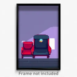 Pixel Art Poster - Villainous Seat (8 Bit Psychedelic Trippy Video Game Print)