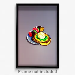 Pixel Art Poster - Squiggly Tostada (8 Bit Psychedelic Trippy Video Game Print)