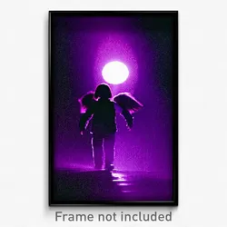 Pixel Art Poster - Purple Darkness (8 Bit Psychedelic Trippy Video Game Print)