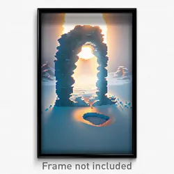 Pixel Art Poster - Arctic Hole (8 Bit Psychedelic Trippy Weird Video Game Print)