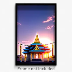 Pixel Art Poster - Immaculate Temple (8 Bit Psychedelic Trippy Video Game Print)