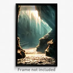Pixel Art Poster - Dreary Cavern (8 Bit Psychedelic Trippy Video Game Print)