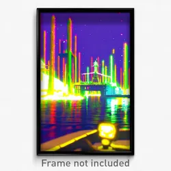 Pixel Art Poster - Glitchy Port (8 Bit Psychedelic Trippy Video Game Print)
