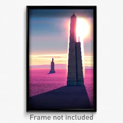 Pixel Art Poster - Bleak Obelisk (8 Bit Psychedelic Trippy Video Game Print)