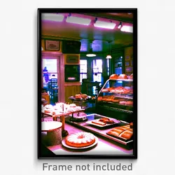 Pixel Art Poster - Antique Bakery (8 Bit Psychedelic Trippy Video Game Print)