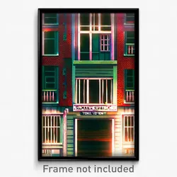 Pixel Art Poster - Esteemed Shack Tenement (8 Bit Psychedelic Video Game Print)