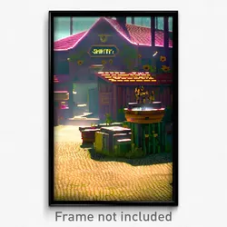 Pixel Art Poster - Shifty Apiary (8 Bit Psychedelic Trippy Video Game Print)
