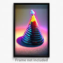 Pixel Art Poster - Swirly Cone (8 Bit Psychedelic Trippy Weird Video Game Print)