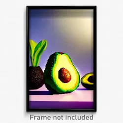 Pixel Art Poster - Hidden Avocado (8 Bit Psychedelic Trippy Video Game Print)