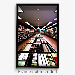 Pixel Art Poster - Stupendous Record Store (8 Bit Psychedelic Video Game Print)