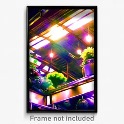Pixel Art Poster - Bustling Terrarium (8 Bit Psychedelic Video Game Print)