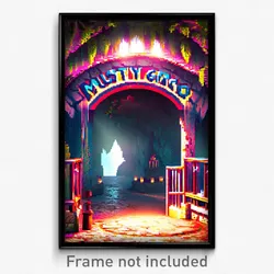 Pixel Art Poster - Musty Grotto (8 Bit Psychedelic Trippy Video Game Print)