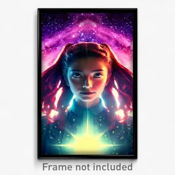 Pixel Art Poster - Starry Visage (8 Bit Psychedelic Trippy Video Game Print)