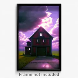 Pixel Art Poster - Cloudy Madhouse (8 Bit Psychedelic Trippy Video Game Print)