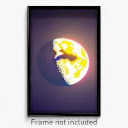 Pixel Art Poster - Massive Moon (8 Bit Psychedelic Trippy Video Game Print)