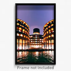 Pixel Art Poster - Round Barbican (8 Bit Psychedelic Trippy Video Game Print)