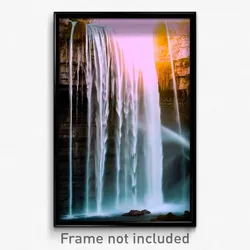 Pixel Art Poster - Old Fashioned Waterfall (8 Bit Psychedelic Video Game Print)