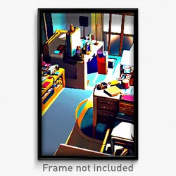 Pixel Art Poster - Cluttered Vicarge (8 Bit Psychedelic Trippy Video Game Print)