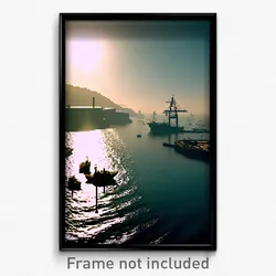 Pixel Art Poster - Colossal Harbour (8 Bit Psychedelic Trippy Video Game Print)