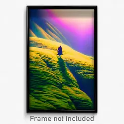 Pixel Art Poster - Velvety Fells (8 Bit Psychedelic Trippy Video Game Print)