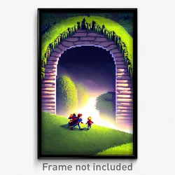 Pixel Art Poster - Graceful Burrow (8 Bit Psychedelic Trippy Video Game Print)