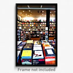 Pixel Art Poster - Rich Book Store (8 Bit Psychedelic Trippy Video Game Print)