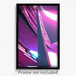 Pixel Art Poster - Pleasant Futuristic Architecture (8 Bit Video Game Print)