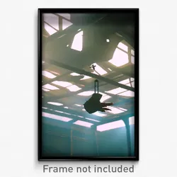 Pixel Art Poster - Flying Roof (8 Bit Psychedelic Trippy Weird Video Game Print)