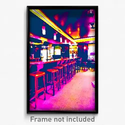 Pixel Art Poster - Buzzing Bar (8 Bit Psychedelic Trippy Weird Video Game Print)