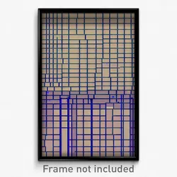 Pixel Art Poster - Digital Wire Frame Dump (8 Bit Psychedelic Video Game Print)