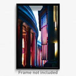 Pixel Art Poster - Hidden American Architecture (8 Bit Video Game Print)