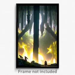 Pixel Art Poster - Complex Glade (8 Bit Psychedelic Trippy Video Game Print)