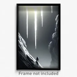 Pixel Art Poster - Gray Chasm (8 Bit Psychedelic Trippy Weird Video Game Print)
