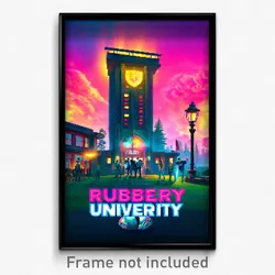 Pixel Art Poster - Rubbery University (8 Bit Psychedelic Video Game Print)