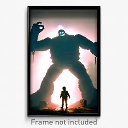 Pixel Art Poster - Creepy Giant (8 Bit Psychedelic Trippy Video Game Print)