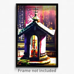 Pixel Art Poster - Worn Shrine (8 Bit Psychedelic Trippy Weird Video Game Print)