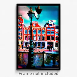 Pixel Art Poster - Blissful Amsterdam (8 Bit Psychedelic Video Game Print)